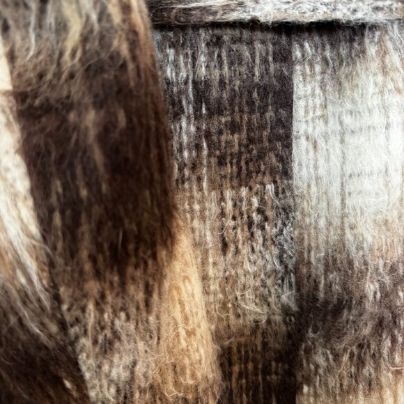 Brown Check Oversized Wool Coat - Picture 5 of 9